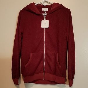 Love & Harmony Full Zip Hoodie Dark Red Small